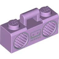 Equipment Radio / Boom Box with Handle and Silver Trim Print / Lavender
