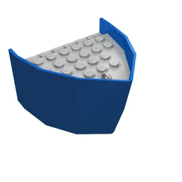 Boat Hull Section, Bow 6 x 8 x 3 1/3 with Light Gray Deck / Blue