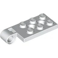 Hinge Plate 2 x 4 with Pin Hole with 2 Holes - Top / White