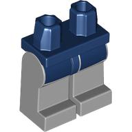 Lego Hips and Light Bluish Gray Legs with Dark Blue Shorts, White Trim print