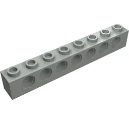 Technic Brick 1 x 8 [7 Pin Holes] / Light Gray