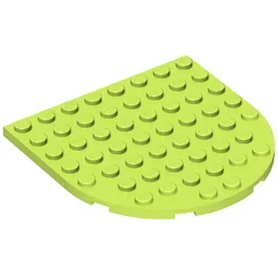 Plate 8 x 8 with Rounded End / Lime