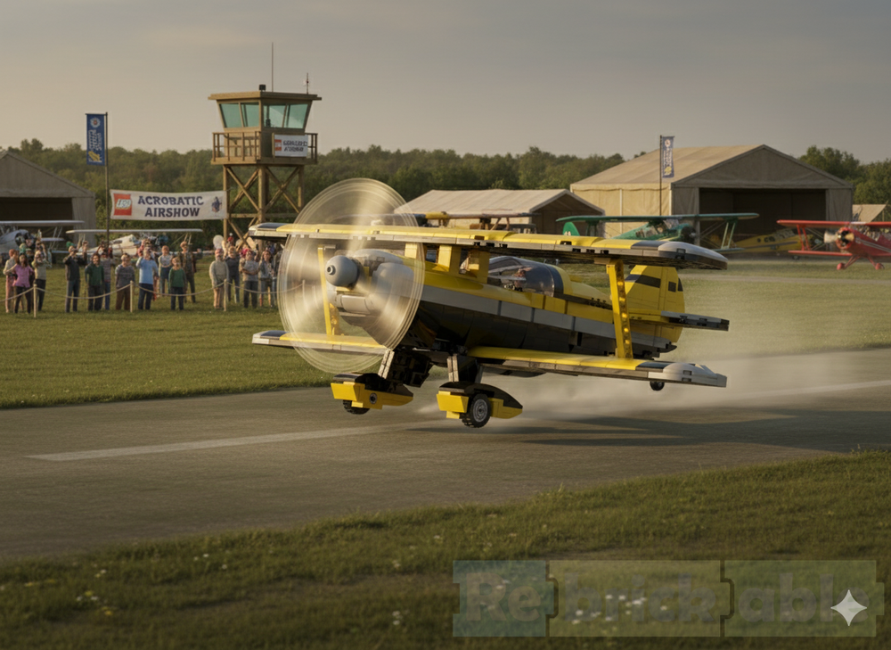 Lego Pitts Special S2B Yellow Silver Black