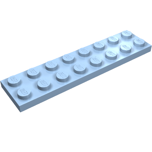Lego Plate 2 x 8 / Bright Light Blue