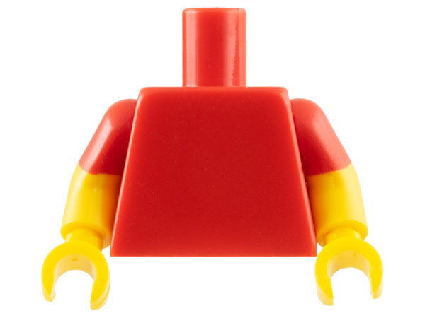 Lego Torso Plain / Yellow Arms with Molded Red Short Sleeves Pattern / Yellow Hands