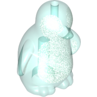 Lego Animal, Bird, Penguin with Opal Trans-Light Blue Chest and Face Pattern / Trans-Light Blue