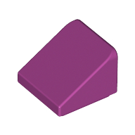 Lego Brick Sloped 30° 1 x 1 x 2/3 (Cheese Slope) / Magenta