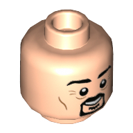 Lego Minifig Head Daily Prophet Photographer, Goatee Beard, Cheek Lines, Smile / Light Nougat