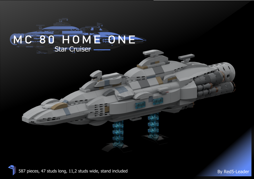 Lego Mon Calamari MC80 Home One type Star Cruiser
