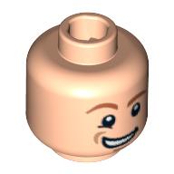 Lego Minifig Head Fred / George Weasley, Dual Sided, Closed Mouth / Open Mouth Smile Print [Blocked Open Stud] / Light Nougat