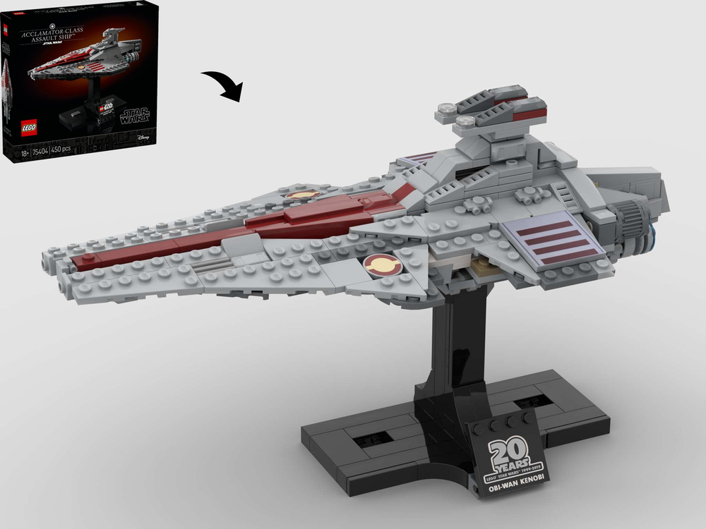 Lego Venator-Class Republic Attack Cruiser Midi Scale - Alternate Build of 75404 Acclamator-Class Assault Ship
