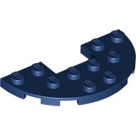Lego Plate Round Half 3 x 6 with 1 x 2 Cutout / Dark Blue