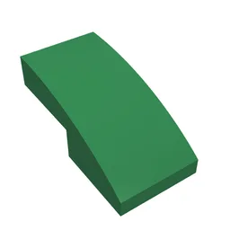 Brick Curved 2 x 1 No Studs [1/2 Bow] / Green