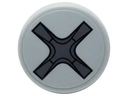 Tile, Round 2 x 2 with Bottom Stud Holder with Crossed (Phillips) Screw Head Pattern (Sticker) - Set 76039