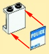 Lego Panel 1 x 2 x 2 with Side Supports - Hollow Studs with Blue 'BE-4473' and White 'POLICE' Pattern Model Left Side (Sticker) - Set 4473
