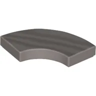 Tile 2 x 2 Curved, Macaroni / Metallic Silver