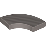 Lego Tile 2 x 2 Curved, Macaroni / Metallic Silver