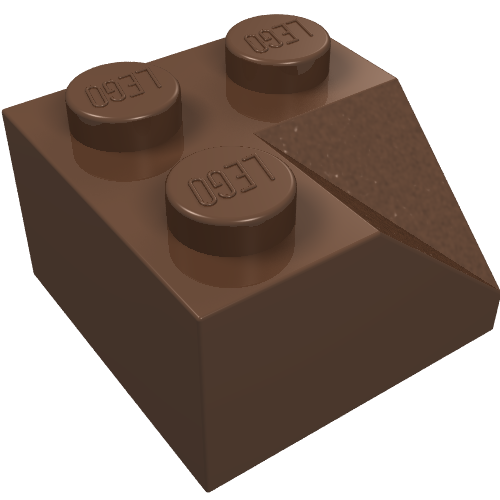 Lego Brick Sloped 45° 2 x 2 Double Concave / Brown