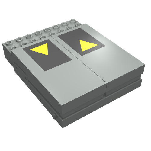 Lego Control Unit, Train 12V, 8 x 10 with Train Decoupler print / Light Gray