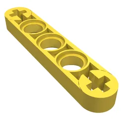Technic Beam 1 x 5 Thin with Axle Holes on Ends / Yellow