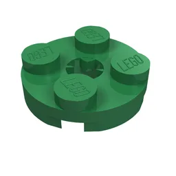 Plate Round 2 x 2 with Axle Hole Type 2 (X Opening) / Green