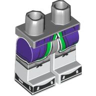 Lego Hips and White Legs with Dark Purple/Green Robe, Black Shoes print / Light Bluish Gray