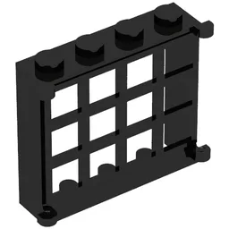 Minitalia Window 1 x 4 x 3 with 12 Panes / Black