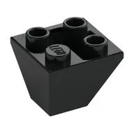 Brick Sloped Inverted 45° 2 x 2 Double Convex / Black