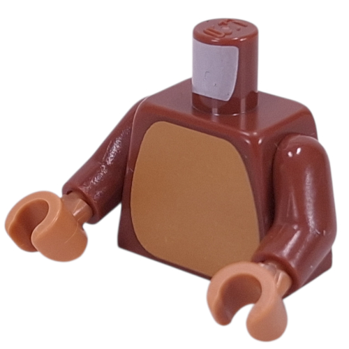 Lego Torso, Medium Nougat Chest, Reddish Brown Arms, Medium Nougat Hands / Reddish Brown