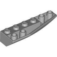 Lego Brick Wedged, Curved Inverted 6 x 2 Right / Light Bluish Gray