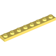 Lego Plate 1 x 8 / Bright Light Yellow
