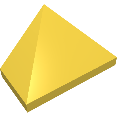 Lego Brick Sloped 45° 2 x 1 Triple with Hollow Underside / Yellow