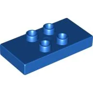 Duplo Plate 2 x 4 x 1/2 with 4 Center Studs [Thick] / Blue