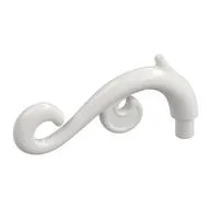 Curled Decorative Ornament / Plant Vine with Bar / White