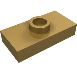 Plate Special 1 x 2 with 1 Stud without Groove (Jumper) / Pearl Gold
