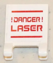 Flag 2 x 2 Square with Flat Edge with '!DANGER! LASER' Pattern (Sticker) - Set 5985