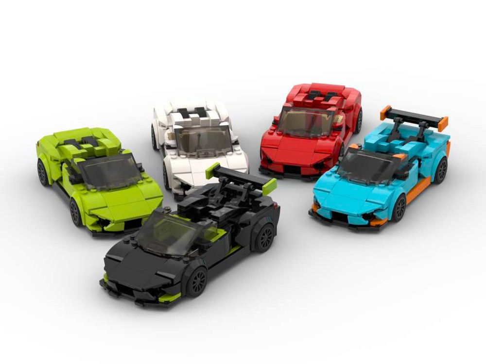 Lego 2017 Raging Bull Huracan Spyder - Set of Five Colors - 8 Stud Speed Champions