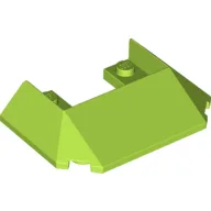 Brick Wedged, Sloped 45° 6 x 4 Double / 33°, 5 Bottom Tubes [Train Roof] / Lime