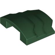 Lego Brick Curved 4 x 3 with 3 Layers, 1 x 3 Cutout on Underside / Dark Green