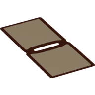 Lego Neckwear Poncho, Square, Wide Hole and Reddish Brown Border Print / Dark Tan