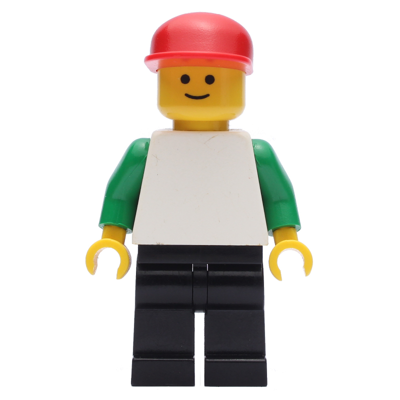 Lego White Torso, Black Legs, Red Hat