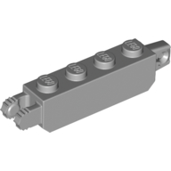 Lego Hinge Brick 1 x 4 Locking with 1 Finger Vertical End and 2 Fingers Vertical End, 7 Teeth / Light Bluish Gray