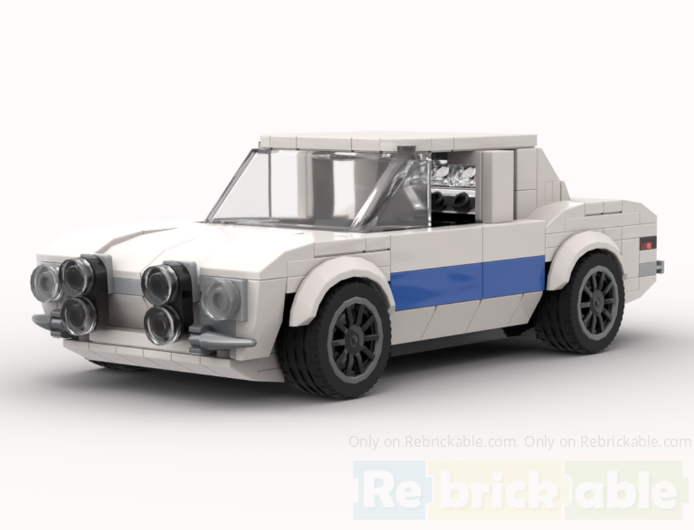 Lego Ford Escort MK1 white with rally lights