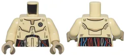 Torso SW Mark IV Architect Droid with Dark Tan Neck and Red, Dark Azure, and Silver Wires Pattern / Tan Arms / Dark Tan Hands