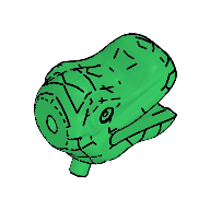 Lego Animal Body Part, Dinosaur, Head, Small / Green