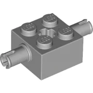 Brick Special 2 x 2 with 2 Pins and Axle Hole / Light Bluish Gray