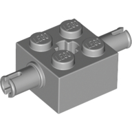 Lego Brick Special 2 x 2 with 2 Pins and Axle Hole / Light Bluish Gray