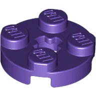 Plate Round 2 x 2 with Axle Hole Type 1 (+ Opening) / Dark Purple