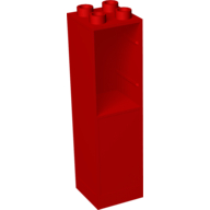 Lego Duplo Building Column 2 x 2 x 6 with Drawer Slots on Two Sides / Red