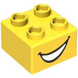Quatro Brick 2 x 2 with Smile Print